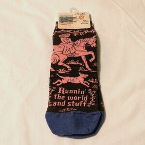 Blue Q Socks - NWT Novelty Women's Ankle Socks in Pink color